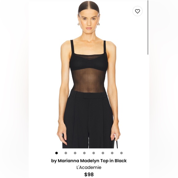 L'Academie Black Sheer Camisole - Picture 1 of 5